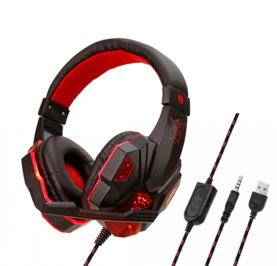 Gaming Headset Hörlurar för Playstation 4 / Ps4 Pro / PS5 / Xbox One / PC med Stereo Bass - Röd i gruppen Elektronik / Gaming hos Familjekortet Sverige AB (10257_GX99876)