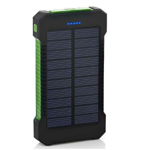 Solar Power Bank 50000mAh Vattentät Solcellsladdare 2 USB-portar Extern laddare Powerbank för Xiaomi Iphone med LED-ljus - Grön i gruppen Sport & Fritid / Friluftsliv hos Familjekortet Sverige AB (10257_PW998875)