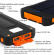 Solar Power Bank 50000mAh Vattentät Solcellsladdare 2 USB-portar Extern laddare Powerbank för Xiaomi Iphone med LED-ljus - Svart