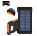 Solar Power Bank 50000mAh Vattentät Solcellsladdare 2 USB-portar Extern laddare Powerbank för Xiaomi Iphone med LED-ljus - Svart